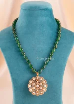 Meher Green Elegance Necklace Set (Yellow Gold) NEC002688 - Image 2