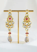 Meher Grey Bead Necklace Set (Yellow Gold) NEC002720 - Image 3