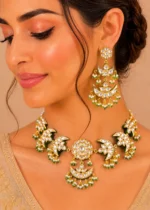 Meher Moonlight Necklace Set (Yellow Gold) NEC002717 - Image 4