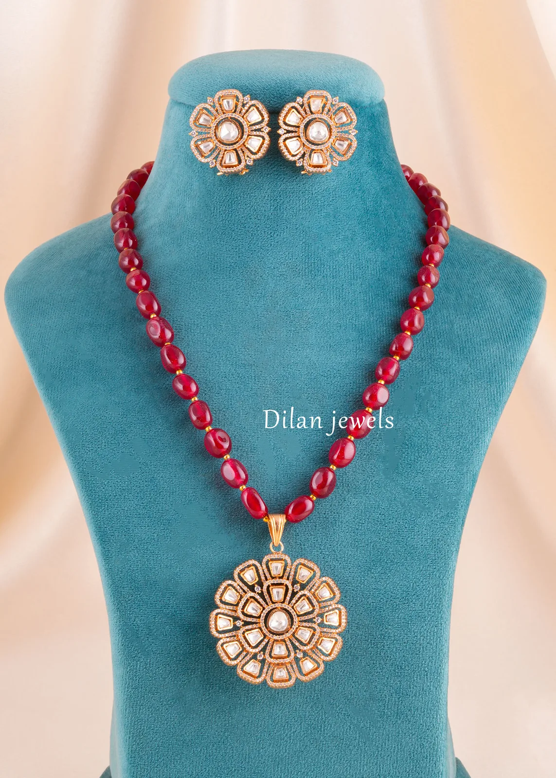 Meher-Ruby-Elegance-Necklace-Set-Yellow-Gold-NEC002689 Meher Ruby Elegance Necklace Set (Yellow Gold) NEC002689 - Image 1