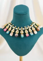 Meherbaan Multi-Drop Necklace Set (Yellow Gold) NEC002682 - Image 2