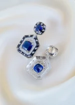 Midnight Blue Earrings (Silver) EAR001485 - Image 3