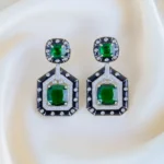 Midnight Emerald Earrings (Silver) EAR001483