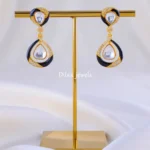 Midnight Polki Fusion Drops ( Yellow Gold ) EAR002168