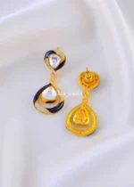 Midnight Polki Fusion Drops ( Yellow Gold ) EAR002168 - Image 3
