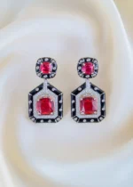 Midnight Ruby Earrings (Silver) EAR001484