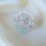 Mint Green Pearl Cocktail Ring (Silver) RING01399