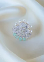 Mint Green Pearl Cocktail Ring (Silver) RING01399