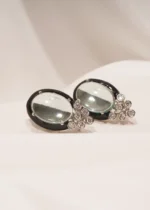 Mint Green Statement Studs (Silver) EAR000507 - Image 3