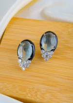 Mint Green Statement Studs (Silver) EAR001544 - Image 2