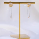 Modern Diamond-Look Front Hoops (Yellow Gold) EAR002243