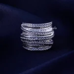 Modern Multi-Layer Wrapped Diamond Ring (Silver) RING02368