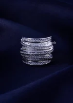Modern Multi-Layer Wrapped Diamond Ring (Silver) RING02368