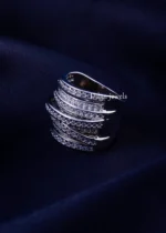 Modern Multi-Layer Wrapped Diamond Ring (Silver) RING02368 - Image 2