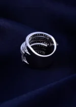 Modern Multi-Layer Wrapped Diamond Ring (Silver) RING02368 - Image 3