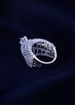 Modern Openwork Solitaire Ring (Silver) RING02371 - Image 3