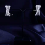 Modern Rectangle Twist Earrings (Silver) EAR002250