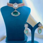 Moissanite Polki Choker Set (Victorian Gold) NEC000867