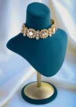 Moissanite Polki Choker Set (Yellow Gold) NEC000870 - Image 2