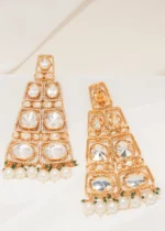 Moissanite Polki Danglers (Yellow Gold) EAR000584 - Image 2