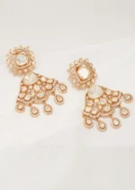 Moissanite Polki Earrings (Yellow Gold) EAR000633 - Image 3