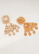 Moissanite Polki Earrings (Yellow Gold) EAR000633 - Image 4