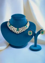 Moissanite Polki Emerald Green Set (Yellow Gold) NEC000861