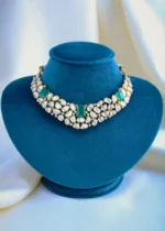 Moissanite Polki Emerald Green Set (Yellow Gold) NEC000861 - Image 2