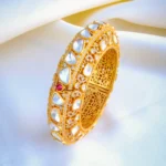 Moissanite Polki Fusion Openable Kada (Yellow Gold) BRA001061