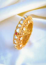 Moissanite Polki Fusion Openable Kada (Yellow Gold) BRA001061