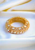 Moissanite Polki Fusion Openable Kada (Yellow Gold) BRA001061 - Image 2