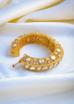 Moissanite Polki Fusion Openable Kada (Yellow Gold) BRA001061 - Image 3