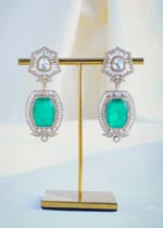 Moissanite Polki Green Choker Set (Victorian Gold) NEC000944 - Image 3