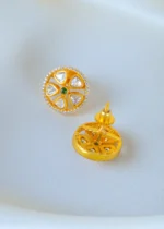 Moissanite Polki Green Locket Set (Yellow Gold) PSET01360 - Image 4