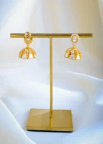 Moissanite Polki Jhumki (Antique Gold) EAR000844 - Image 3