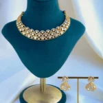 Moissanite Polki Jhumki Set (Yellow Gold) NEC000864