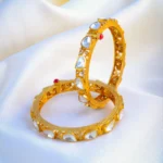 Moissanite Polki Openaable Bangles (Yellow Gold) BAN001072