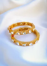 Moissanite Polki Openaable Bangles (Yellow Gold) BAN001072 - Image 2