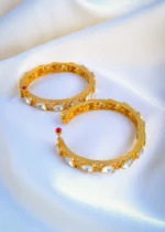 Moissanite Polki Openaable Bangles (Yellow Gold) BAN001072 - Image 3