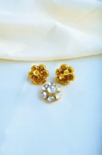 Moissanite Polki Pendant Set (Yellow Gold) PSET00803 - Image 2