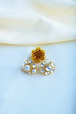 Moissanite Polki Pendant Set (Yellow Gold) PSET00803 - Image 3