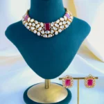 Moissanite Polki Ruby Set (Yellow Gold) NEC000860