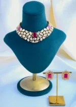 Moissanite Polki Ruby Set (Yellow Gold) NEC000860