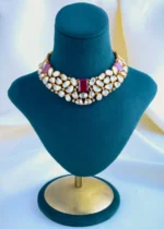 Moissanite Polki Ruby Set (Yellow Gold) NEC000860 - Image 2