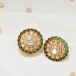 Moissanite Polki Statement Earrings (Yellow Gold) EAR000575