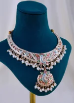 Mughal Elegance Navratna Set (Yellow Gold) NEC001970 - Image 4