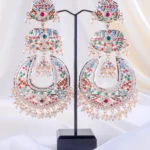 Multi-Color Gemstone Filigree Chandelier (Yellow Gold) EAR002339