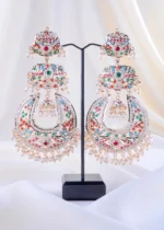 Multi-Color Gemstone Filigree Chandelier (Yellow Gold) EAR002339