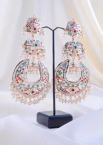 Multi-Color Gemstone Filigree Chandelier (Yellow Gold) EAR002339 - Image 2