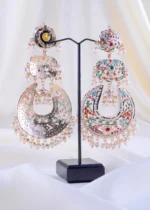 Multi-Color Gemstone Filigree Chandelier (Yellow Gold) EAR002339 - Image 3